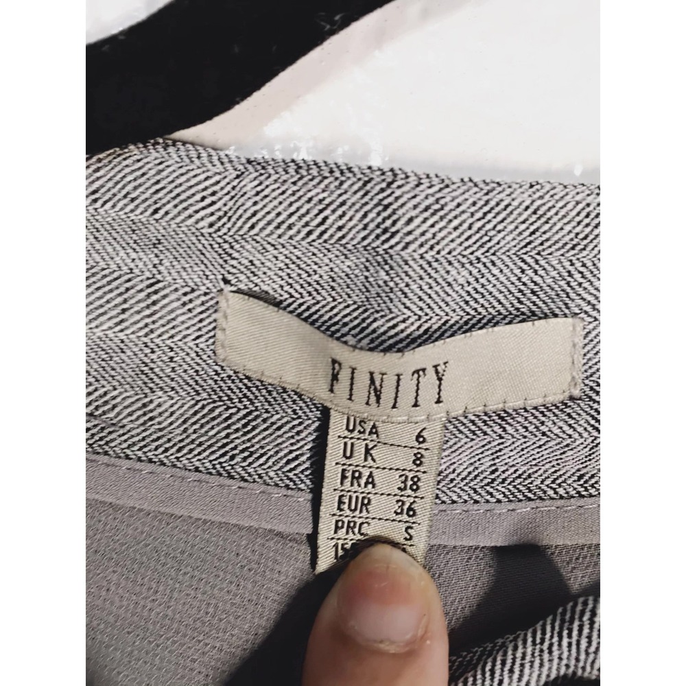 Finity Womens Grey Herringbone Straight Leg Dress Pants Workwear Trousers (66) - Picture 7 of 9